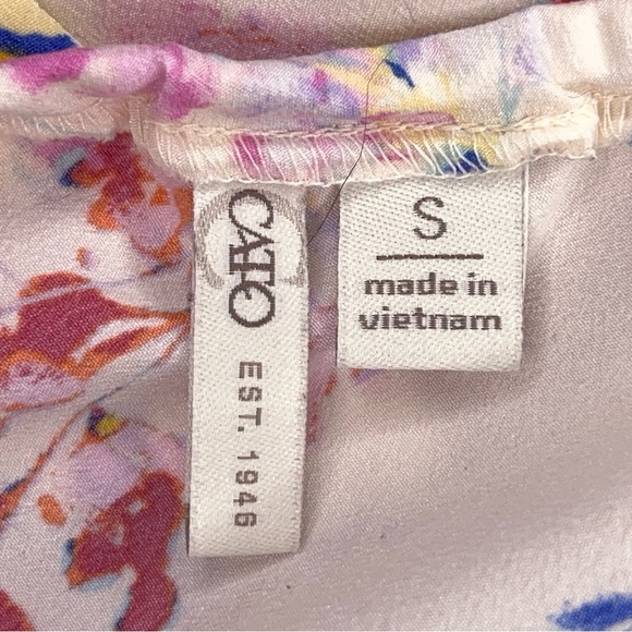 Small Y2K Era Cato Floral Blouse Top One Shoulder Asymmetrical White Pink Blue - Picture 9 of 14